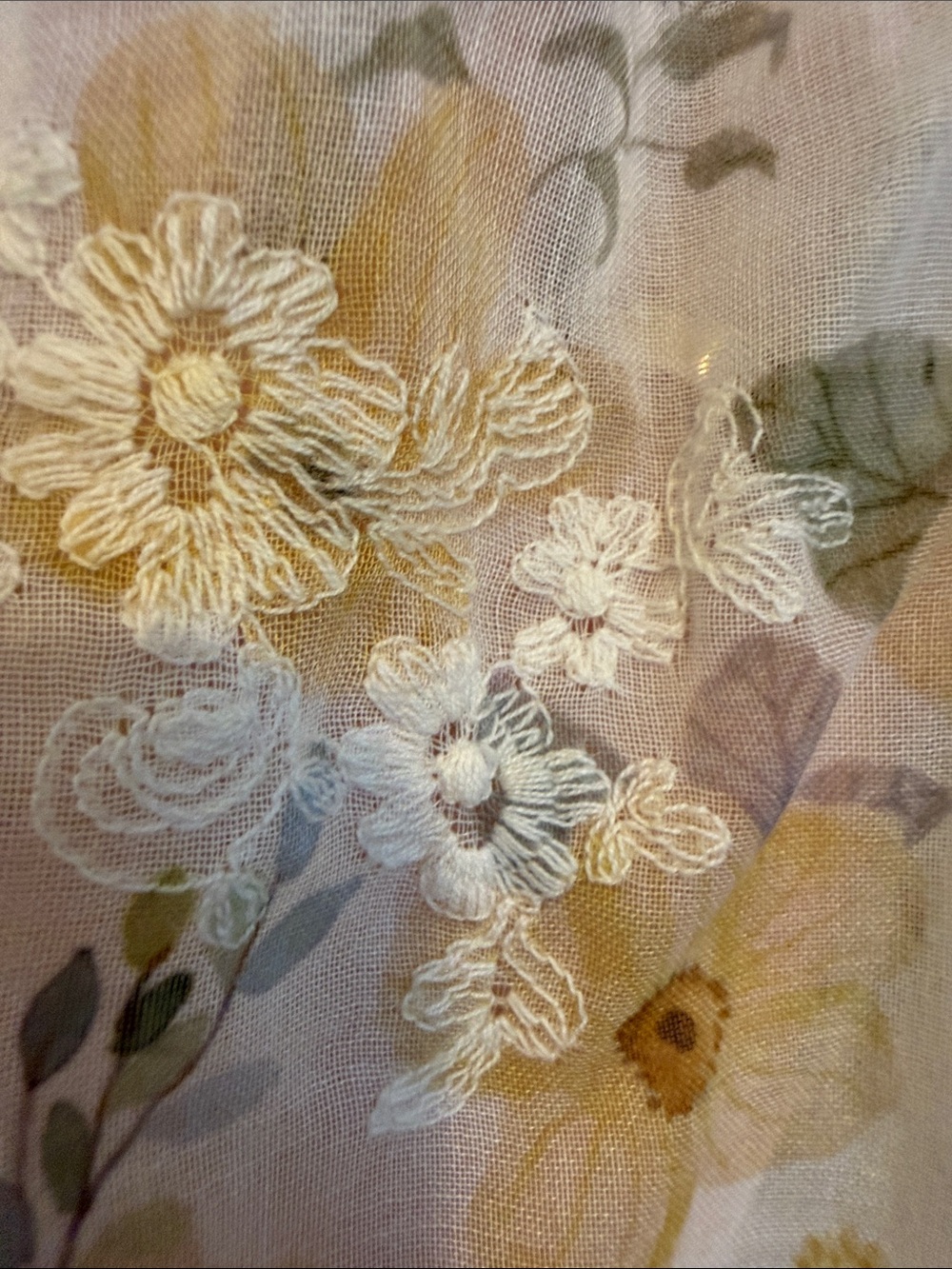 POL Floral Peasant Blouse in Cream and Yellow - Picture 8 of 16